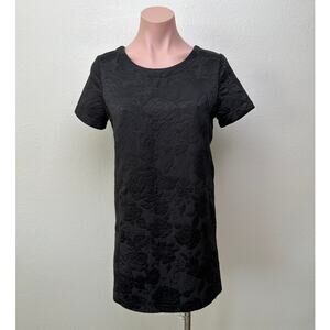 Silence and Noise Women’s Black Floral Jacquard Mini Dress US S Short Sleeve